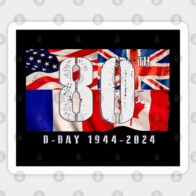 1944 D-Day 2024 80th Anniversary Normandy Magnet by Jose Luiz Filho